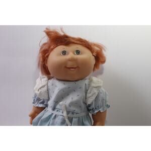 Cabbage Patch Kids, Doll, Smiling, Blue Outfit, Floral, Redhead, Vintage, Batht